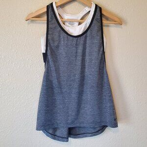 Nike Grey Tank Top with Built in White Sports Bra, size small